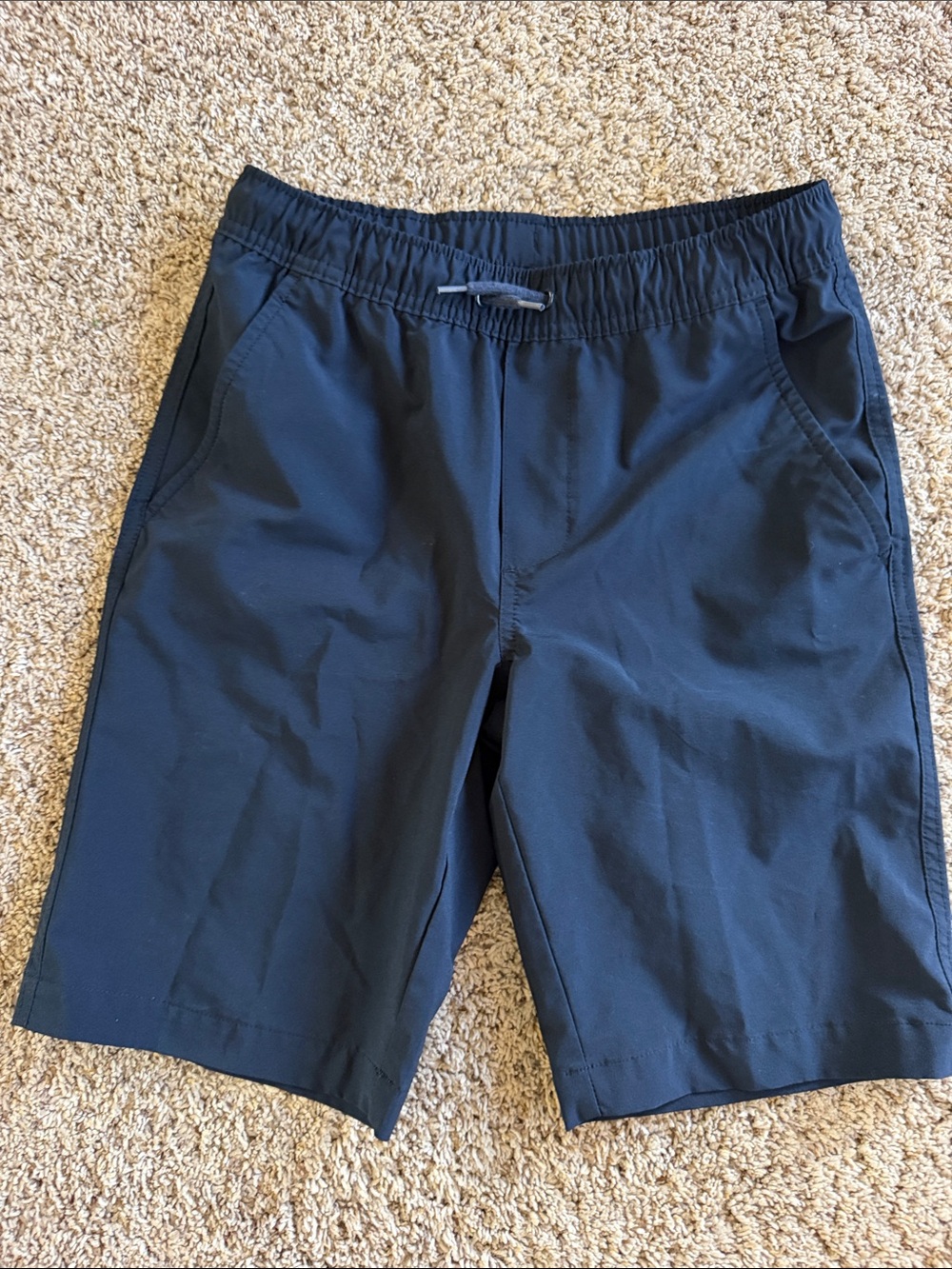 Boys Navy Elastic-Waist Performance Shorts